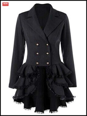 Gothic Tuxedo Tailcoat Jacket Steampunk Victorian Coat Uniform